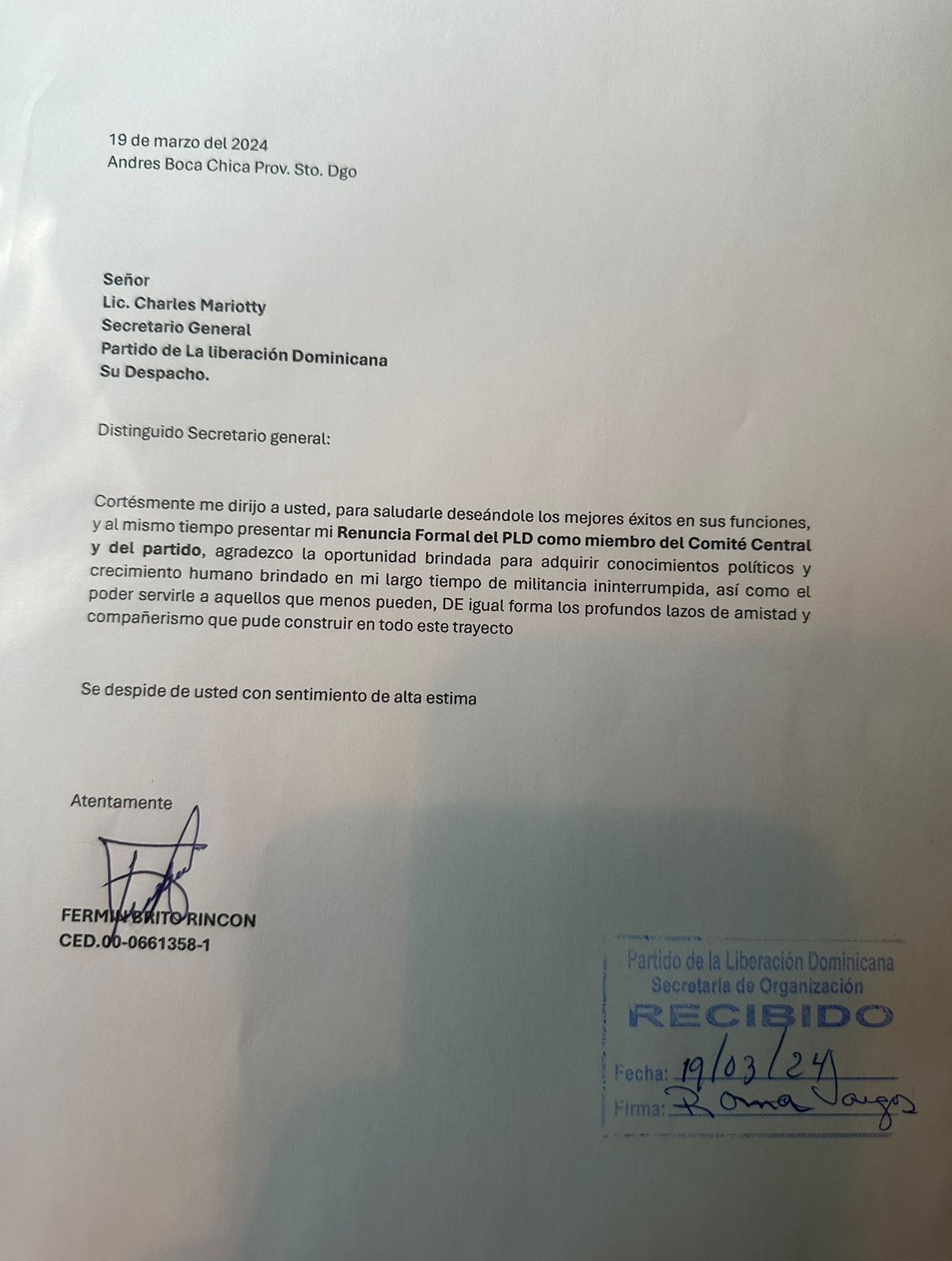 Uno M S Renuncia Del Pld Alcalde Del Municipio Boca Chica El Nuevo