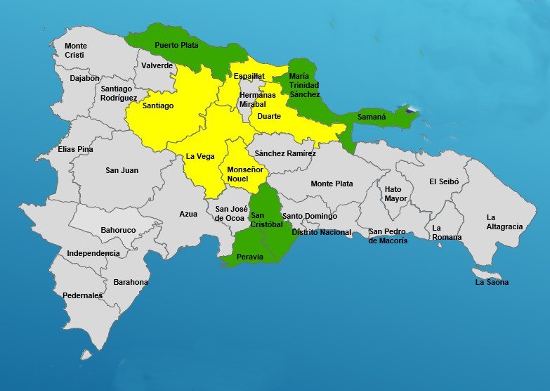 Cinco Provincias En Alerta Amarilla E Igual Número En Verde Por Lluvias