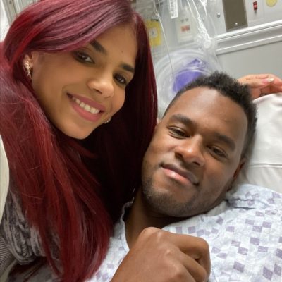 Luis Severino with wife Rosmaly Severino