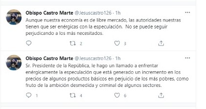 Obispo Castro Marte Pide al gobierno enfrentar especulación de los precios