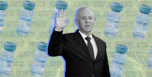 Kaïs Saied, presidente tunecino. (Ilustración: Yasmín Esmeralda Díaz)