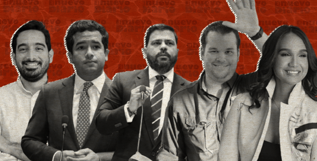 José Horacio, Omar Fernández, Leonardo Aguilera, Orlando Jorge y Priscila de Oleo. (Ilustración: Yasmín Esmeralda Díaz)