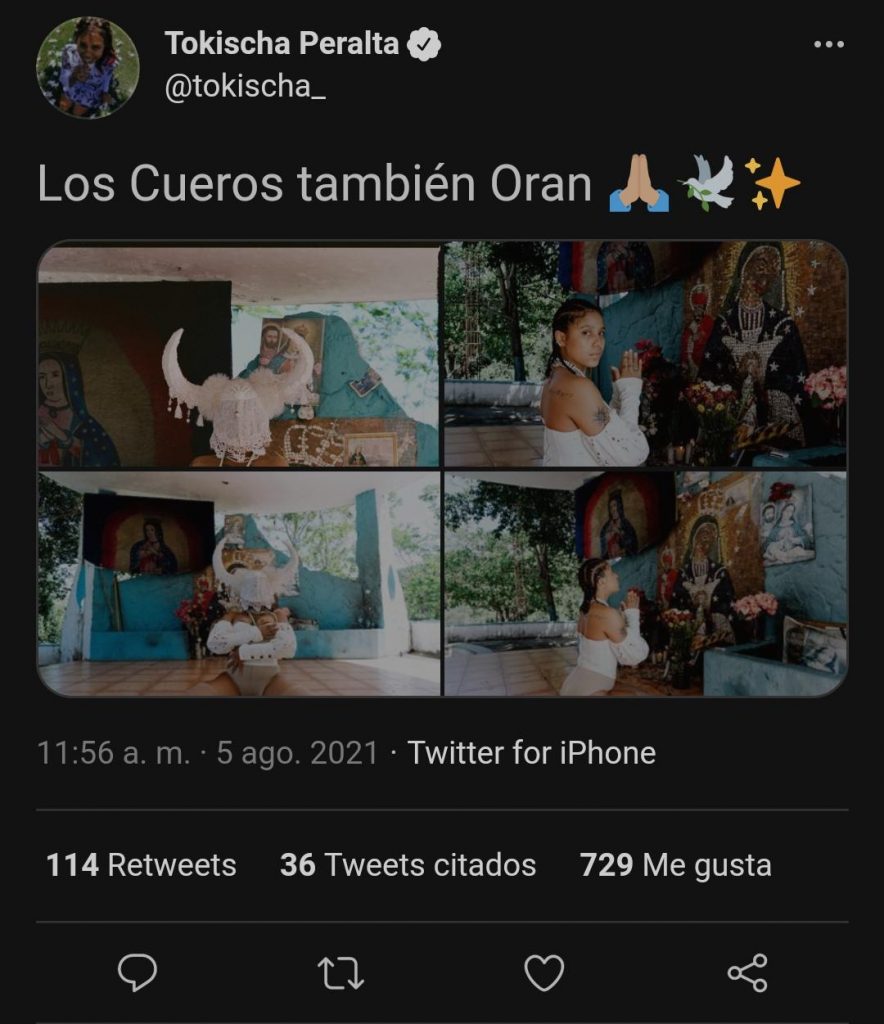 cuenta de Twitter, con el texto "Los Cueros también Oran"