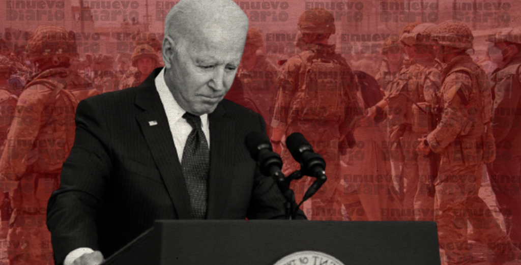 Biden ordenó el jueves que los edificios públicos ondeen a media asta la bandera estadounidense. (Ilustración: Yasmín Esmeralda Díaz)