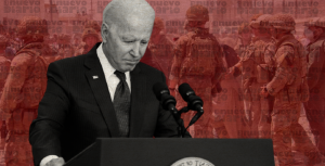 Biden ordenó el jueves que los edificios públicos ondeen a media asta la bandera estadounidense. (Ilustración: Yasmín Esmeralda Díaz)