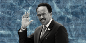 El presidente de Somalia, Mohamed Abdullahi Mohamed (Farmajo). (Ilustración: Yasmín Esmeralda Díaz)