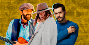 Juan Luis Guerra, Covi Quintana y Manny Cruz, cantautores dominicanos. (Ilustración: Yasmín Esmeralda Díaz)