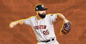 El lanzador de los Astros de Houston, José Urquidy. (Ilustración: Yasmín Esmeralda Díaz)