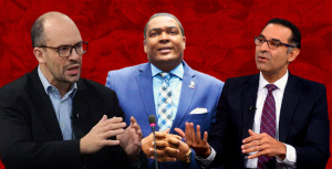 El diputado Pedro Botello, el economista Jaime Aristy Escuder y el investigador social Matías Bosch.