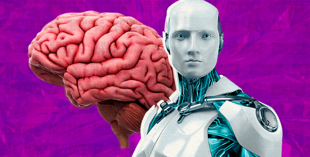 De acuerdo con los científicos, la combinación de señales cerebrales y musculares ayudó al robot a predecir las intenciones de la persona con gran precisión. (Ilustración: Yasmín Esmeralda Díaz)