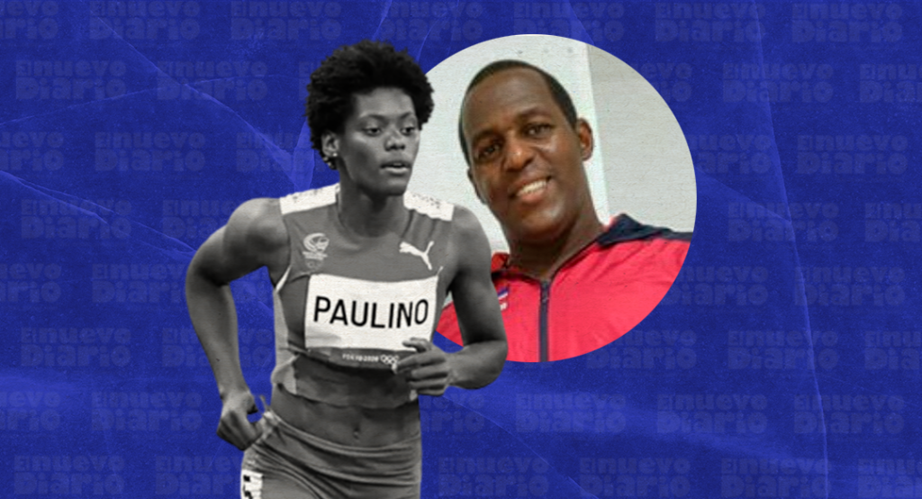 Marileidy Paulino y su entrenador Yaseen Pérez.