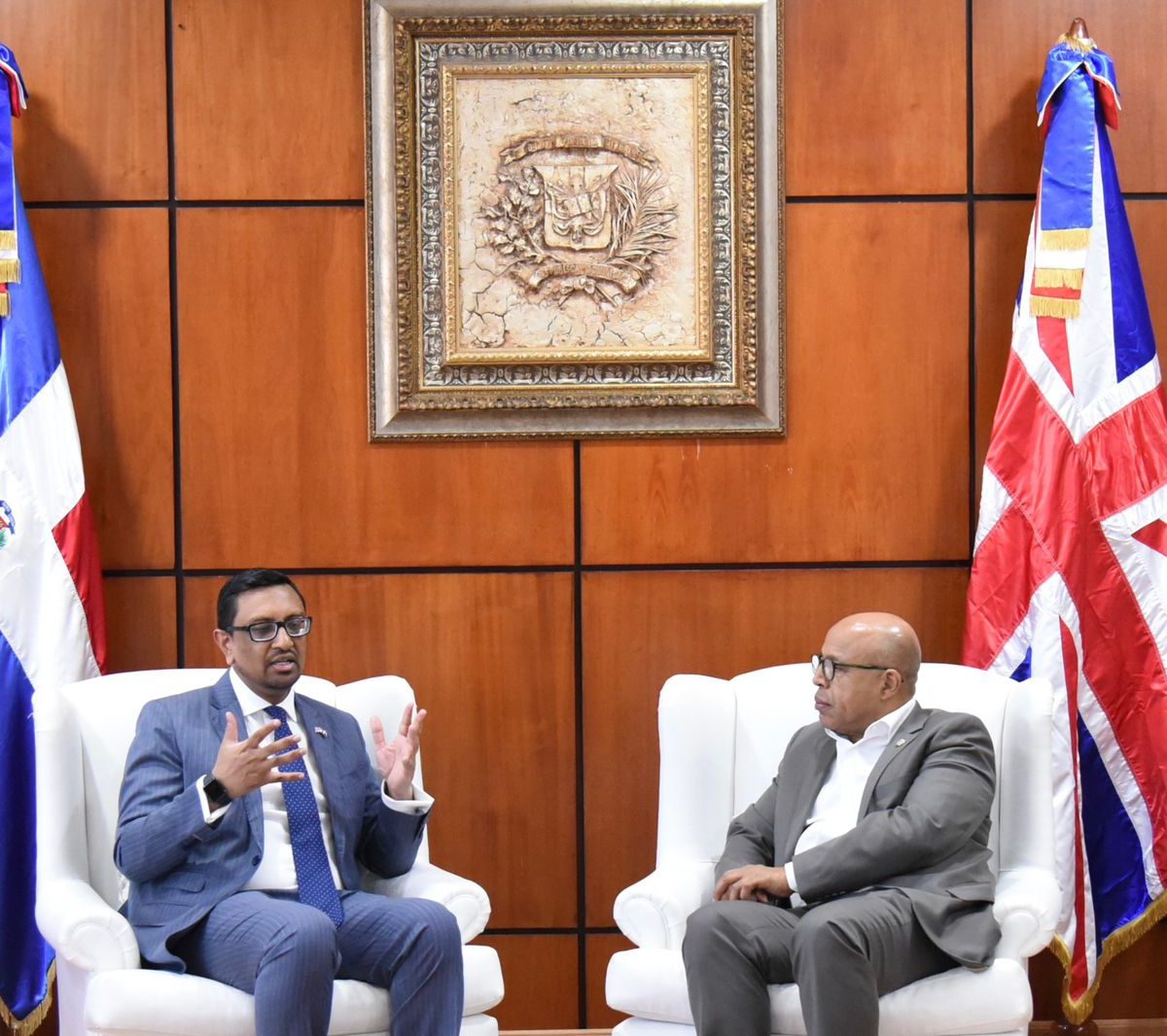 The CD president and the British ambassador discussed issues of interest to both countries