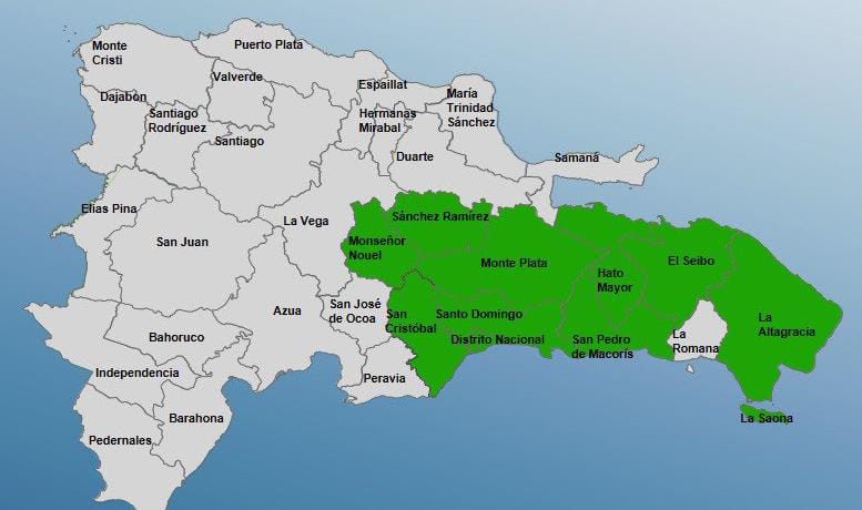 Diez provincias permanecen en alerta verde por las lluvias