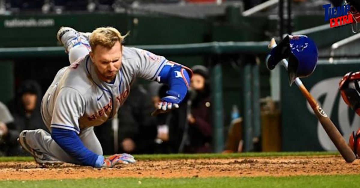 Pete Alonso recibio pelotazo en la cabeza