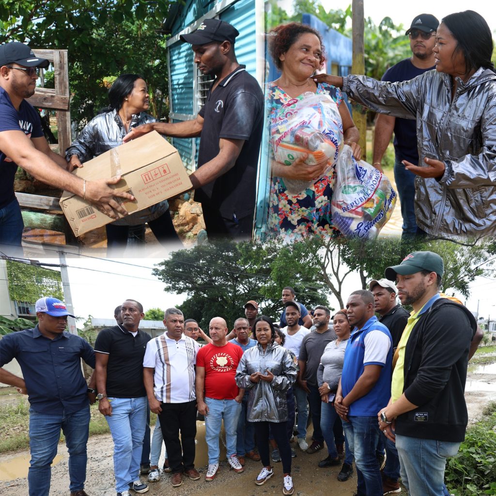 Scarlet Benzán realiza entrega raciones alimenticia. (Foto: Fuente Externa)