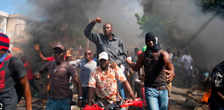 Una de las protestas en Puerto Príncipe