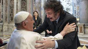 El papa y Javier Milei