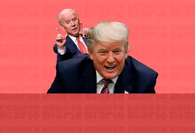 El expresidente de Estados Unidos Donald Trump y el actual presidente Joe Biden. (Arte: Camila Decena)