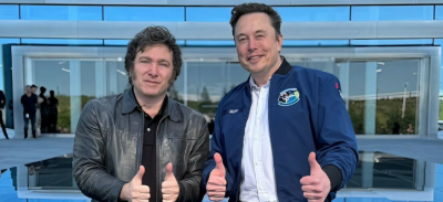 Javier Milei, presidente de Argentina, y el empresario estadounidense Elon Musk