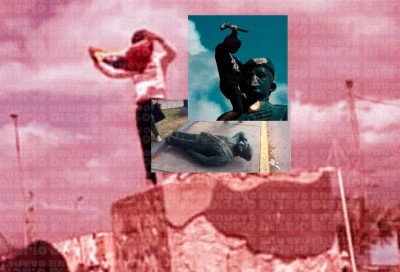 Venezolanos derriban estatuas de Chávez en protestas contra resultado de presidenciales