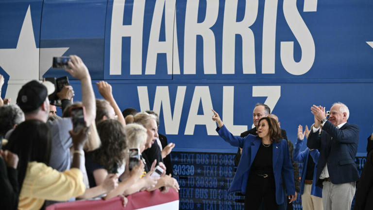 "Cuando luchamos, ganamos": Harris, quien aparece por sorpresa primer día de la convención