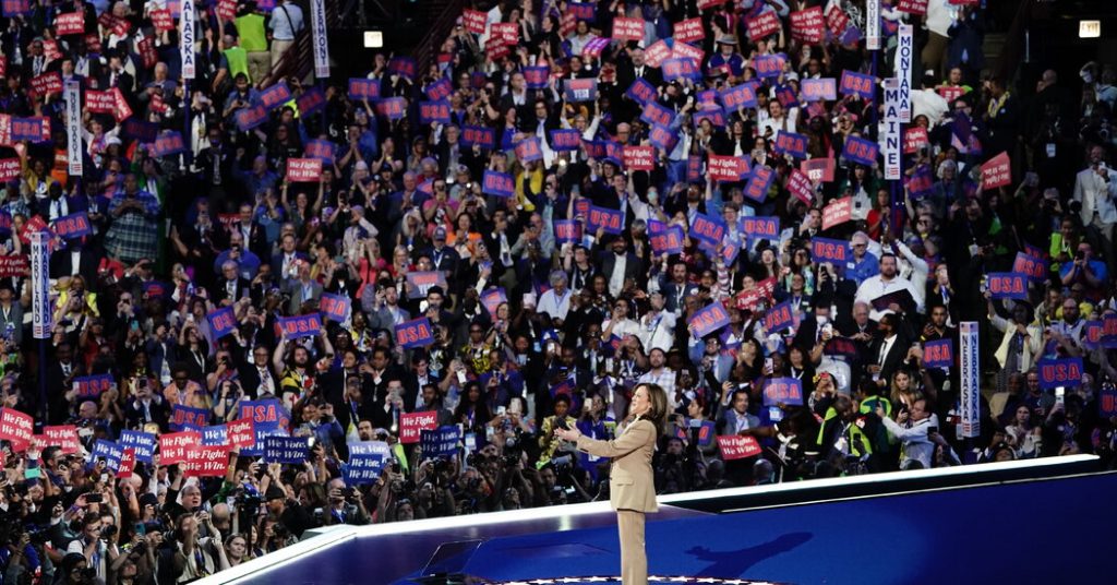 Kamala Harris durante su presentación en la convención demócrata. (Foto: fuente externa)