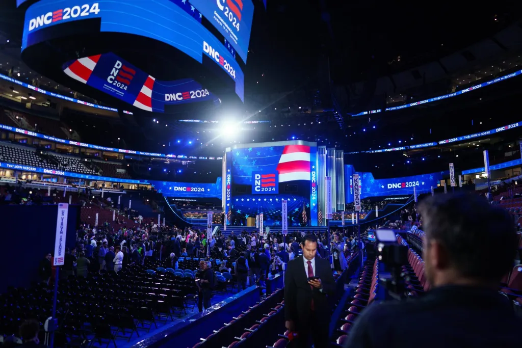 Vista interior de la Convención Nacional Demócrata