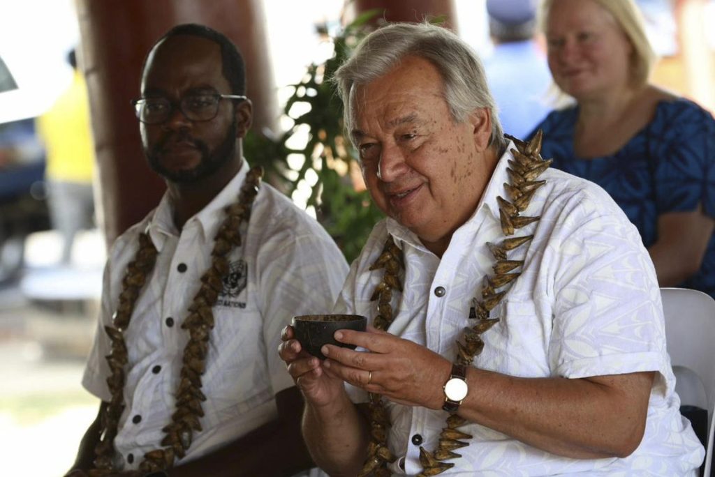 António Guterres, durante la ceremonia de AVA en Samoa