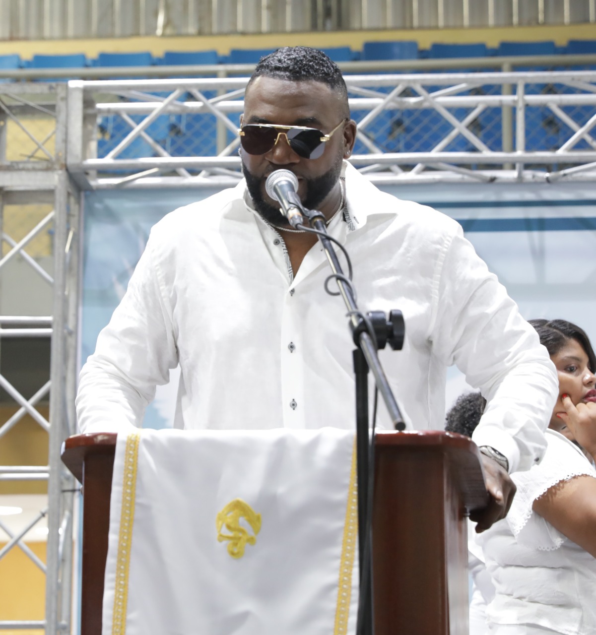 En el acto, participó el exgrandes ligas David Ortiz, quien por muchos años residió en Haina (Foto: fuente externa)