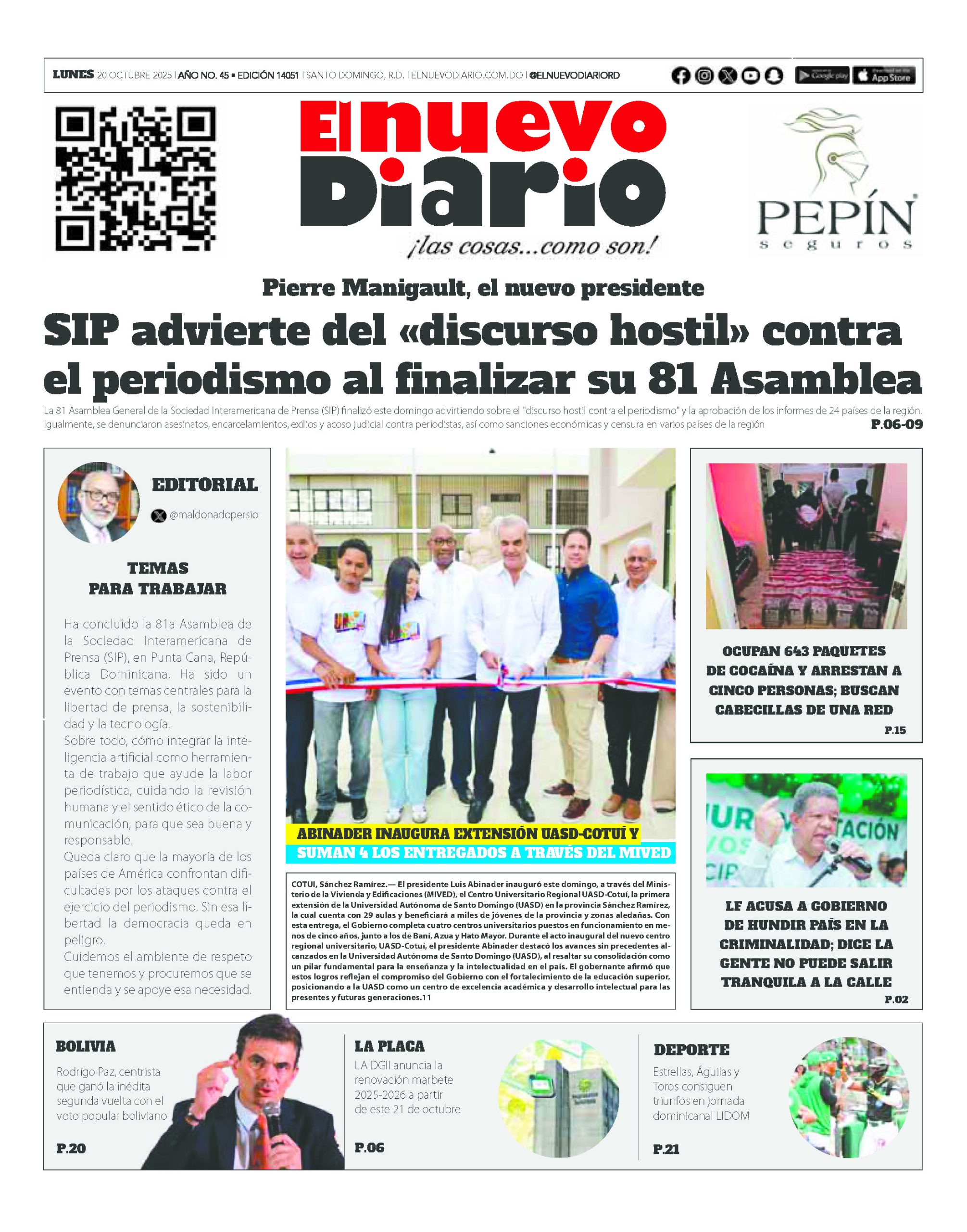 EDICIÓN IMPRESA19 octubre 2025