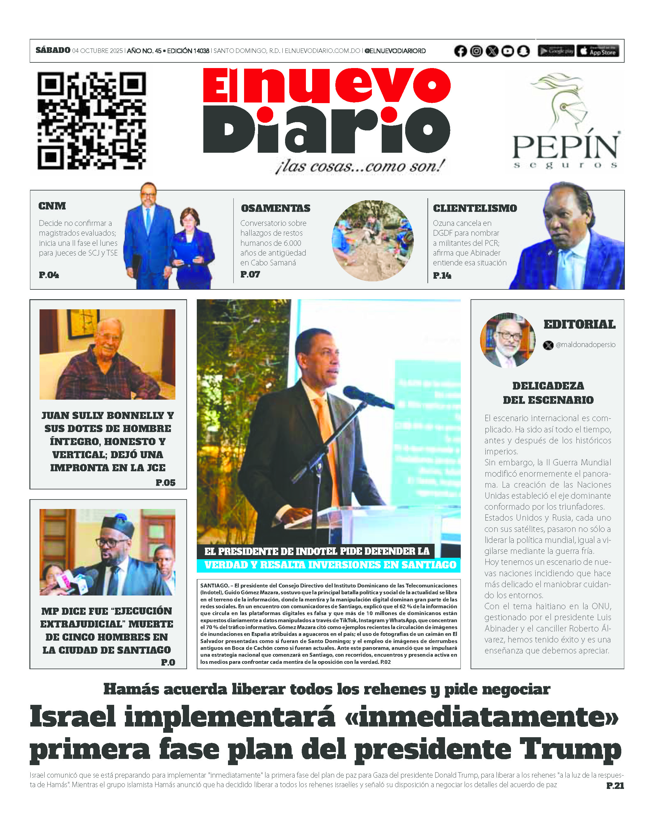 EDICIÓN IMPRESA El Nuevo Diario 18 octubre 2025