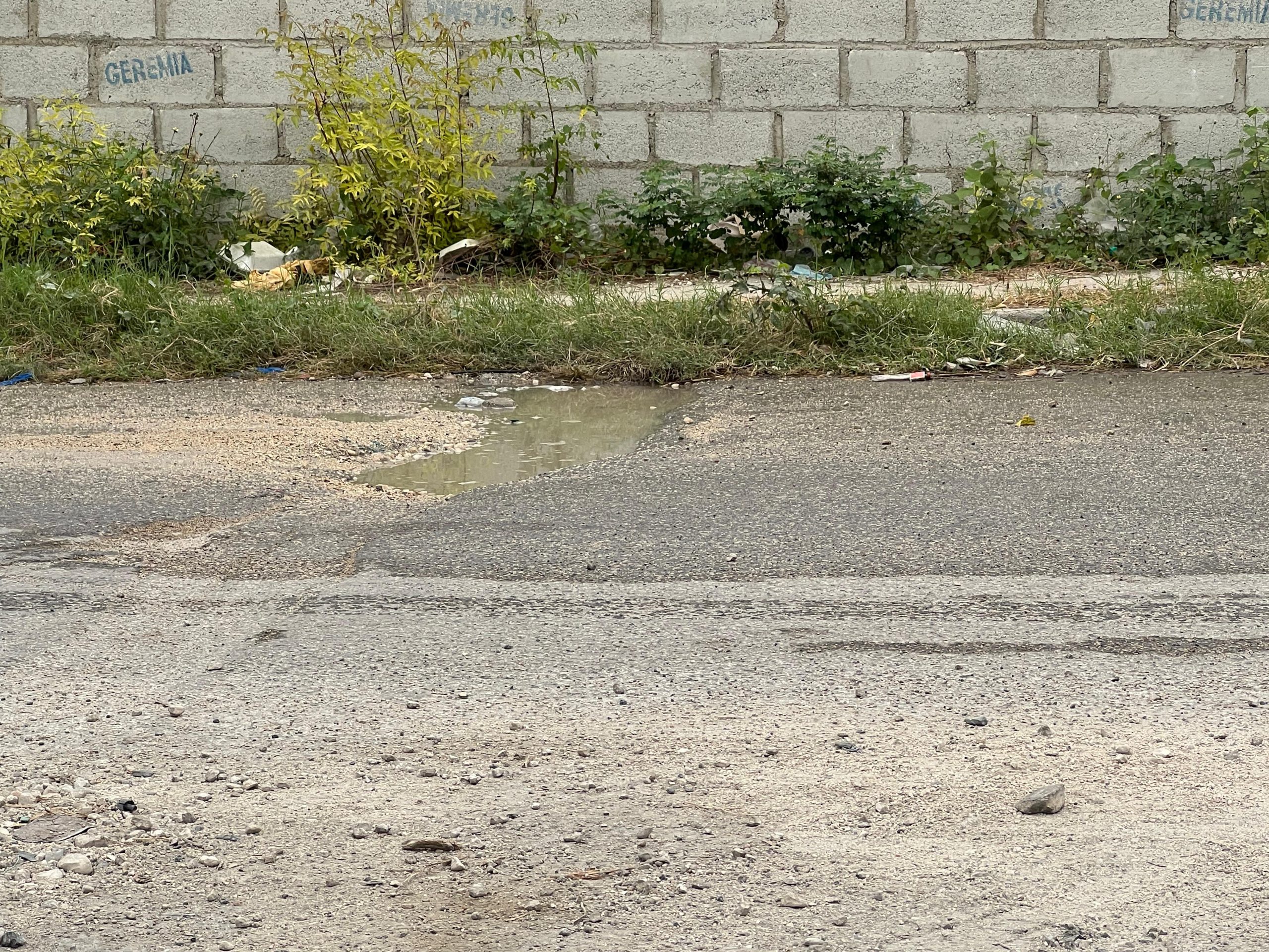 Desagüe de agua afecta calle que conduce al liceo Apolonia Ledesma en Blanquizales, Barahona (5)