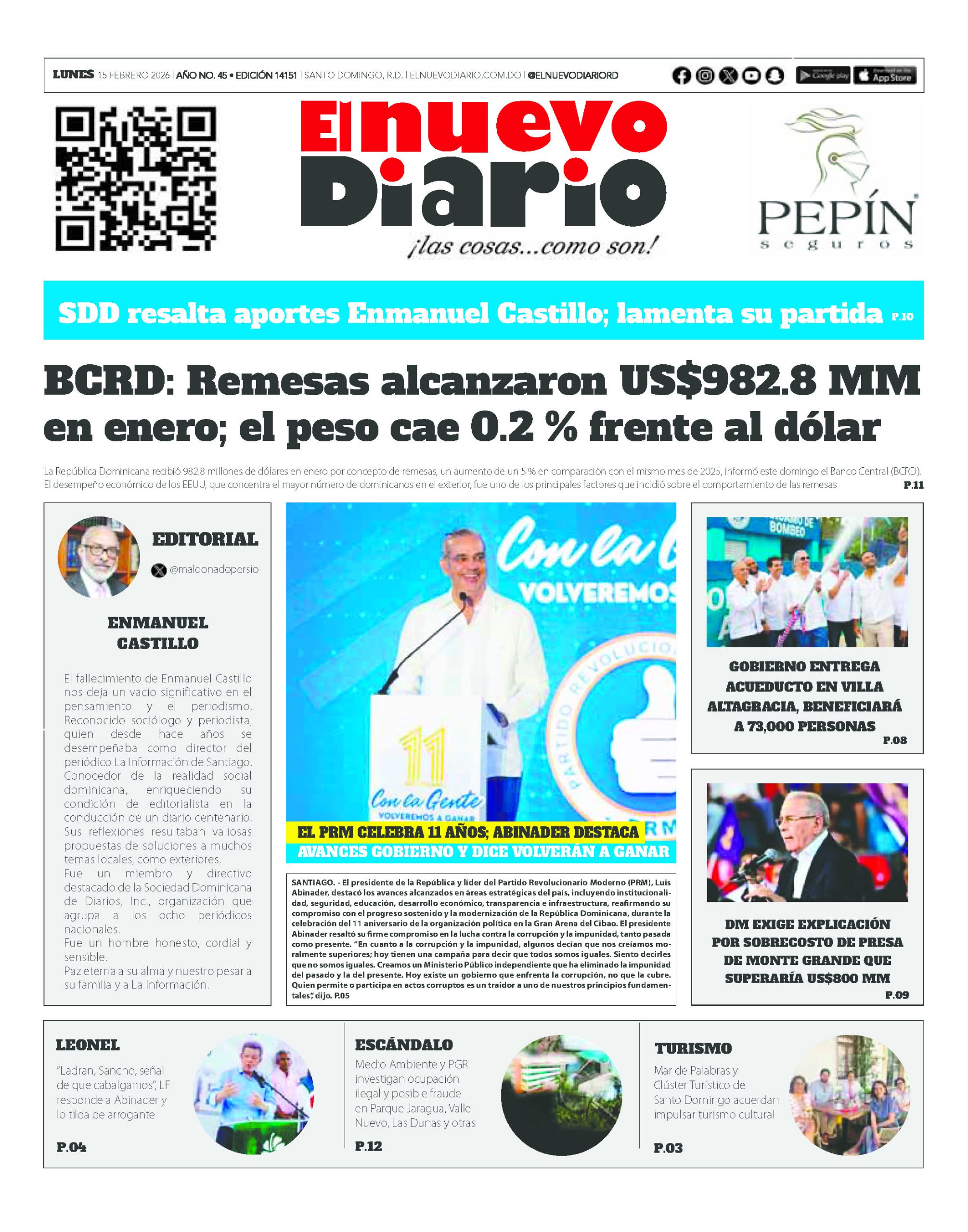 EDICIÓN IMPRESA15 febrero 2026