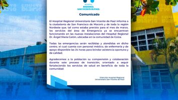 Hospital San Vicente de Paúl aclara que emergencias serán atendidas en nuevo centro de salud