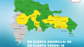 COE mantiene ocho provincias en alerta amarilla y 18 en verde