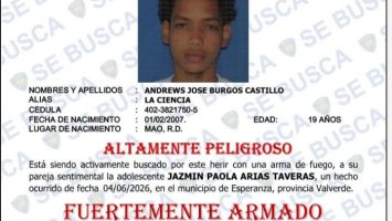 Buscan a hombre señalado por herir de bala a joven en Esperanza, Valverde