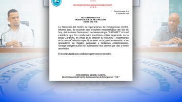 COE modifica restricciones marítimas tras mejoría de condiciones en la costa Caribeña