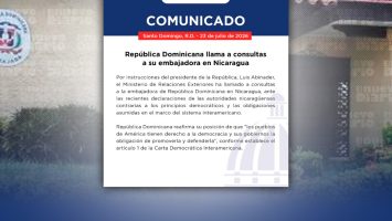 RD llama a consultas a su embajadora en Nicaragua tras anuncio de Ortega de que eliminará las elecciones
