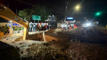 Coraasan trabaja 24 horas en construcción del registro colector Hoya del Caimito tramo Juan Pablo Duarte – Rafael Vidal-