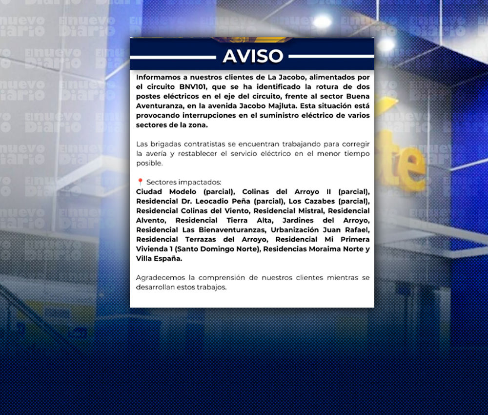 Rotura de dos postes provoca interrupciones eléctricas en sectores de SDN