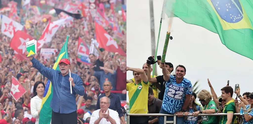 Lula y Flávio Bolsonaro cierran sus campañas con actos masivos y empatados en los sondeos